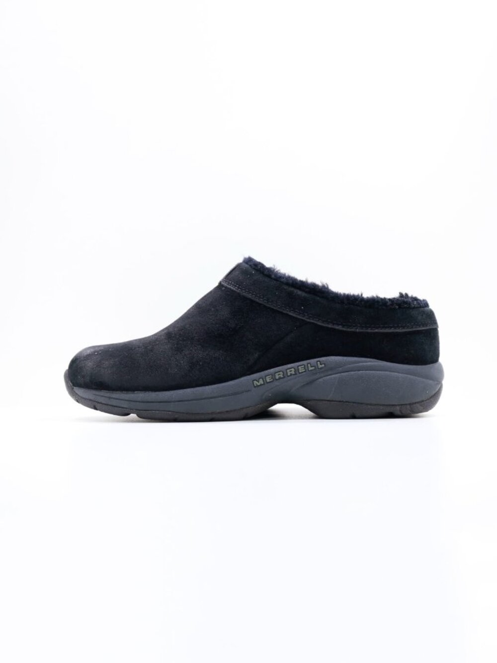 Merrell Primo Chill Black Leather Faux Fur Lined Comfort Clogs - Women's 9